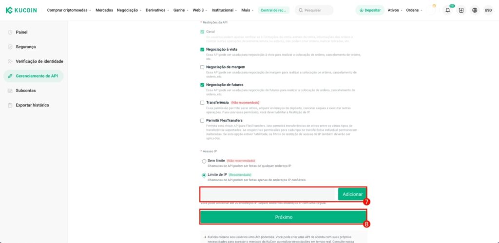 API Kucoin Royal Q pegar IP