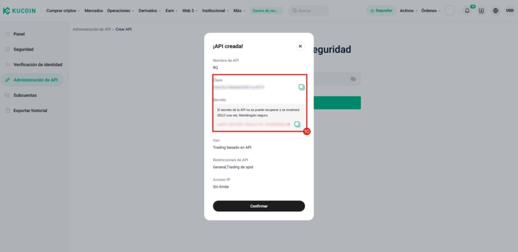 Kucoin API Creada Royal Q