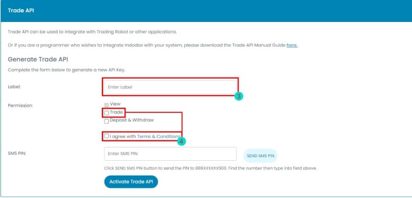 Configuración de APi Indodax con Royal Q