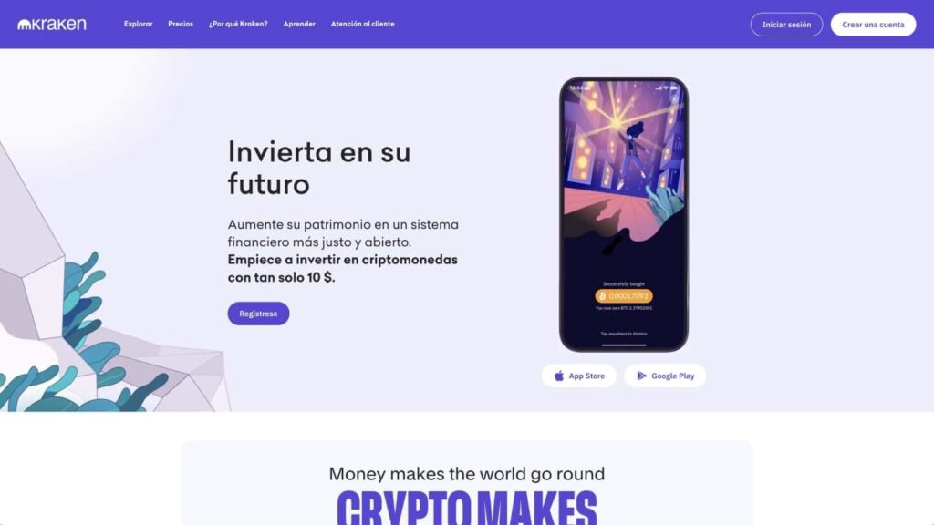 Crea una cuenta en kraken para Royal Q