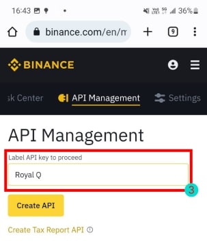 Crear API Binance Royal Q
