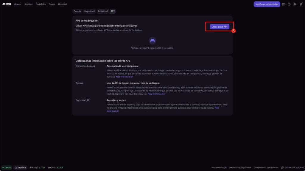 Kraken crear clave api royal q
