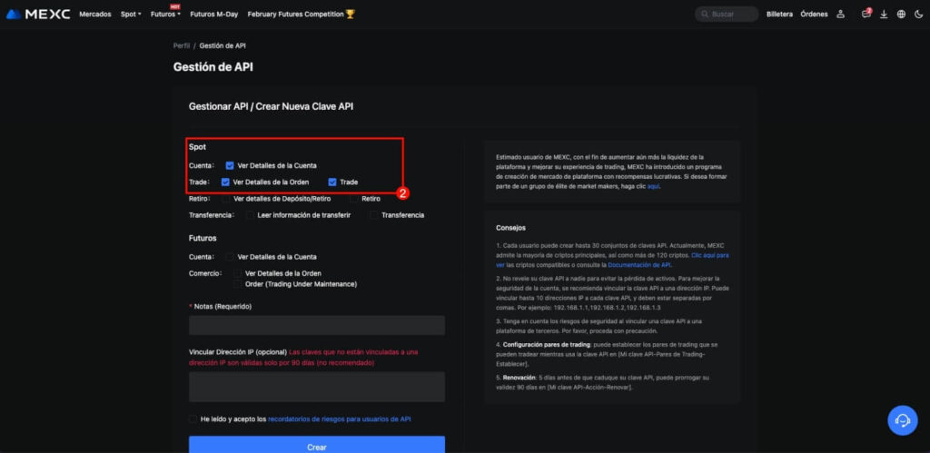 Mexc gestionar api royal q