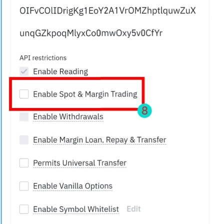 api binance habilitar trading spot royal q